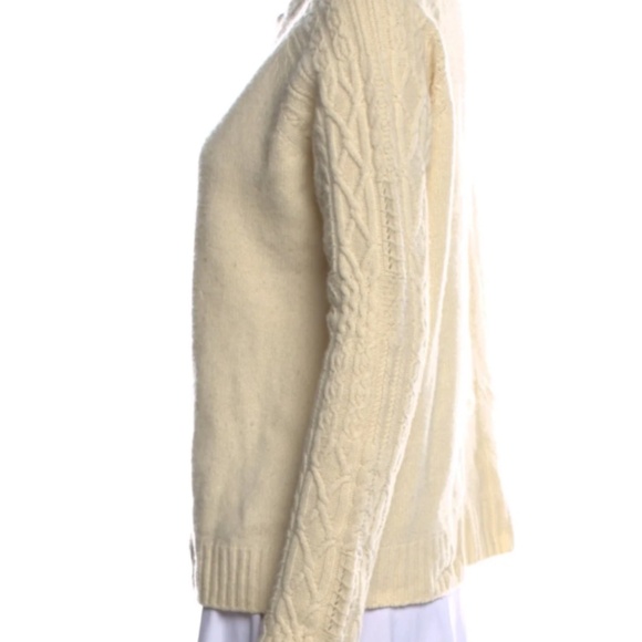 The Row | Crew Neck Ivory Cable Knit Sweater - Picture 5 of 9
